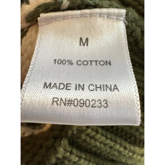 L.A. Hearts Green & White Striped Cropped Slouchy Cotton Sweater Size Medium - Picture 5 of 5